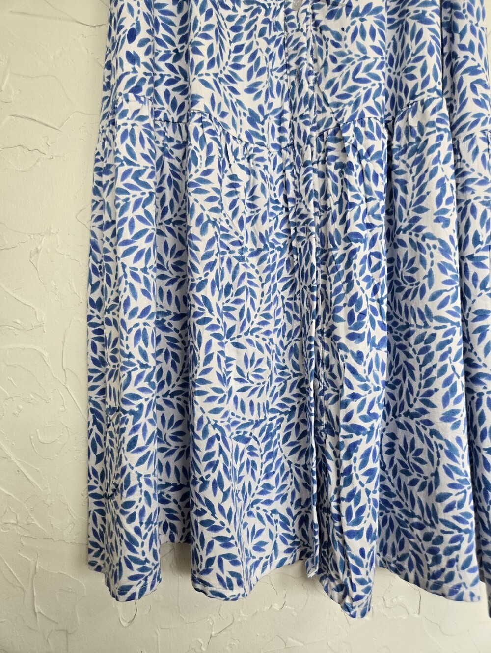 India Collection Emerson Fry Santiago 3 Smocked Boho Blue White Dress, XS/S - Picture 8 of 14